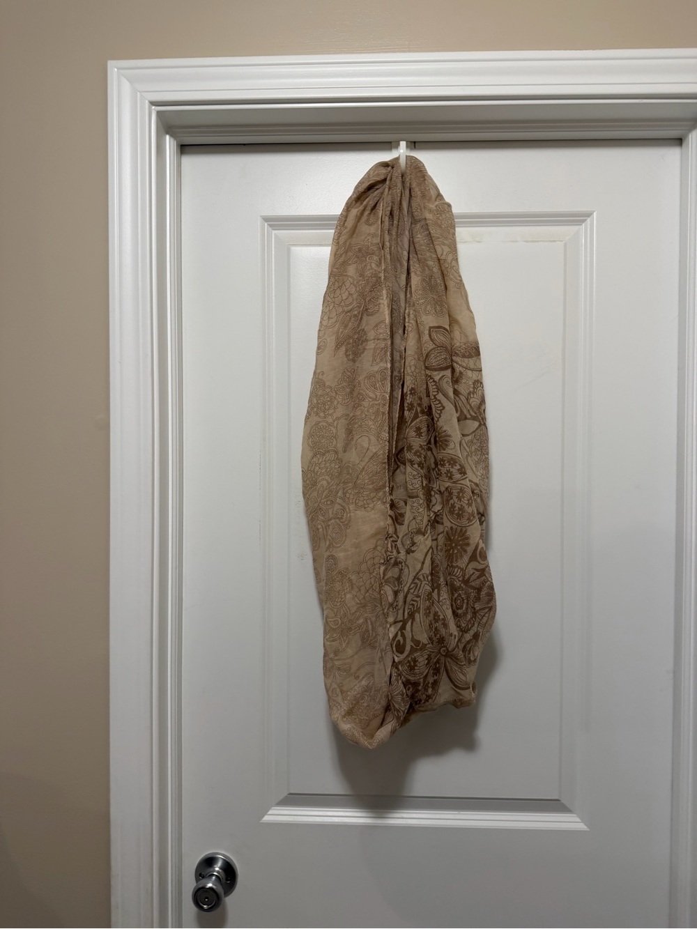 Beige Floral Lightweight Scarf Wrap